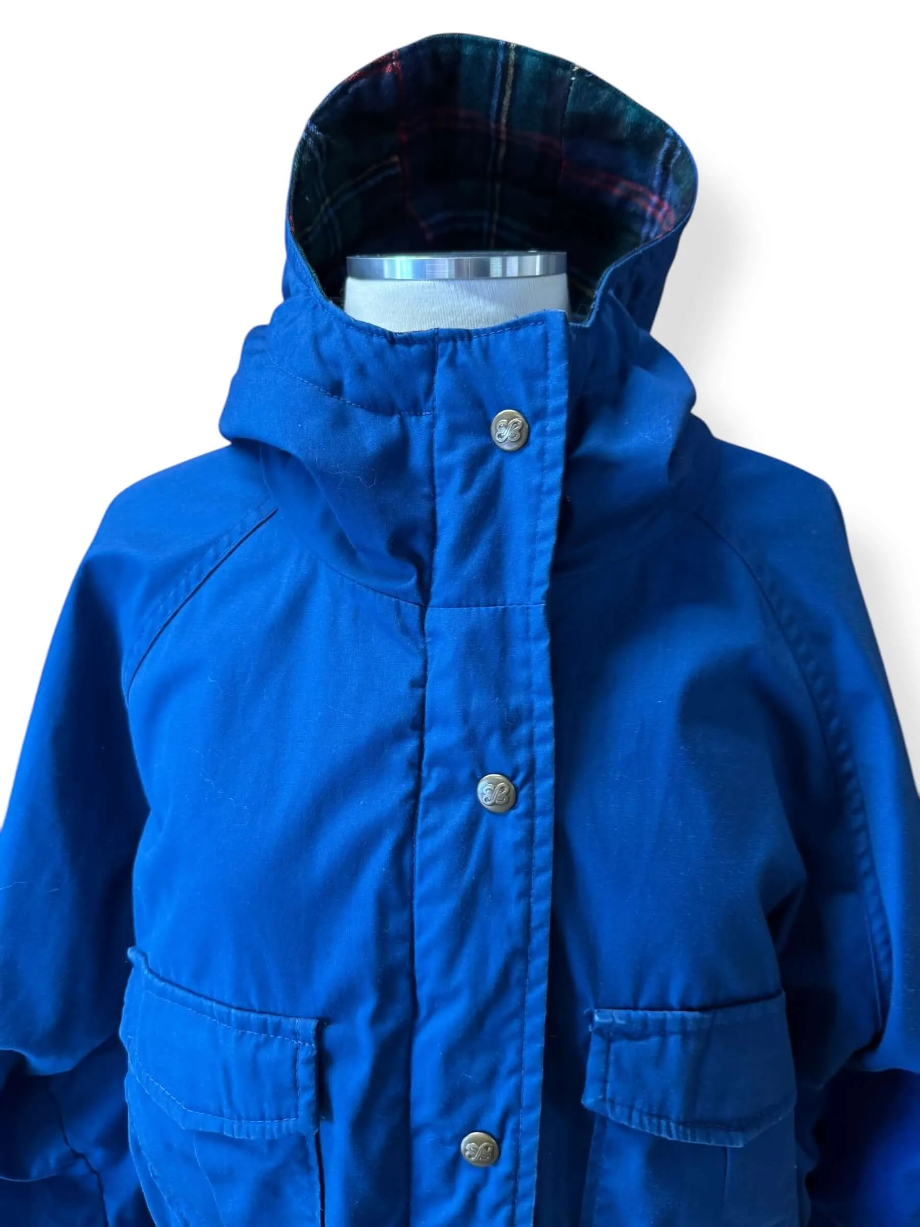 1980s Eddie Bauer Blue Hooded Parka M