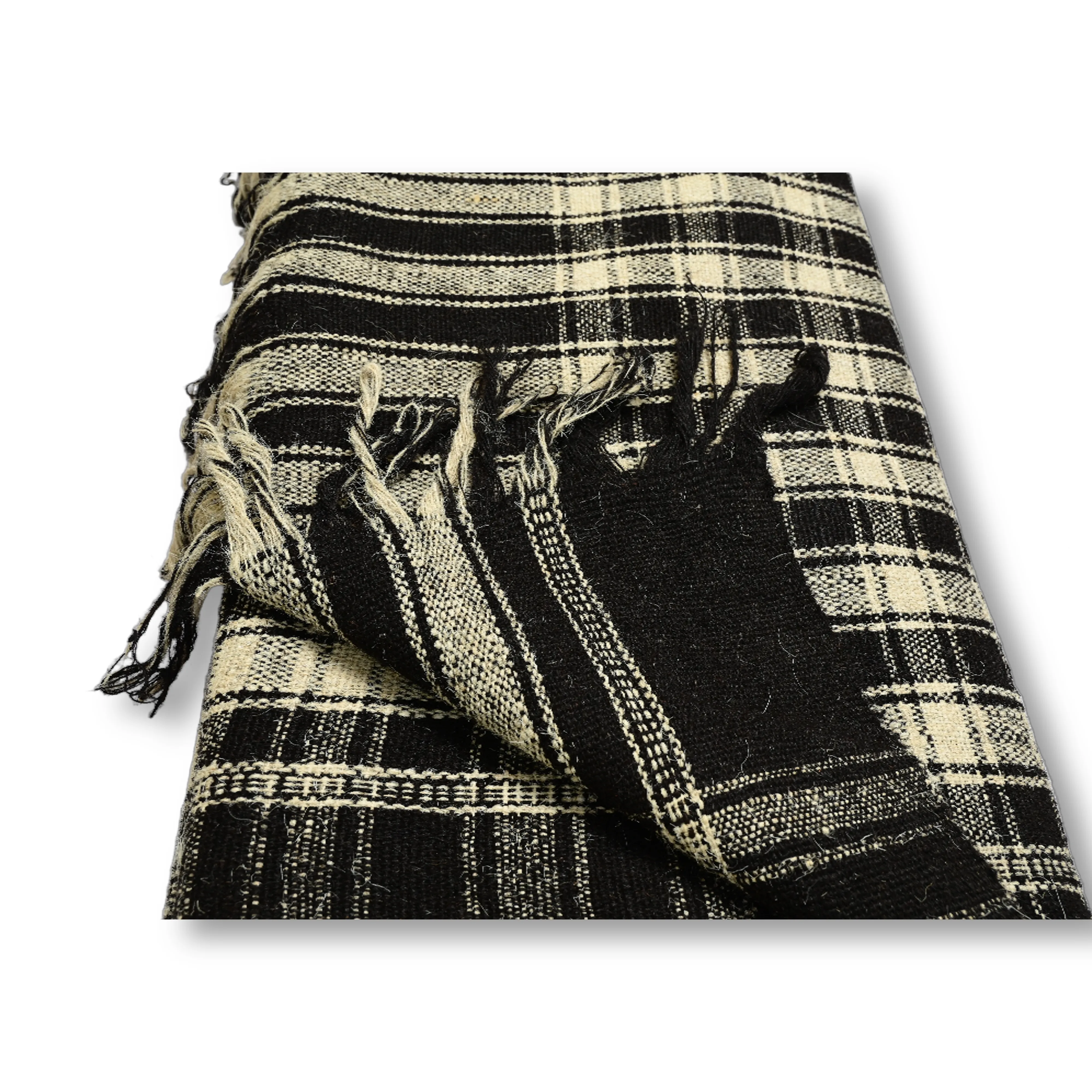 AHILYADEVI SHG Big Checks Shawl, Made By Natural Sheep Wool, Traditional Item, Pack Of 1 No, 10ft