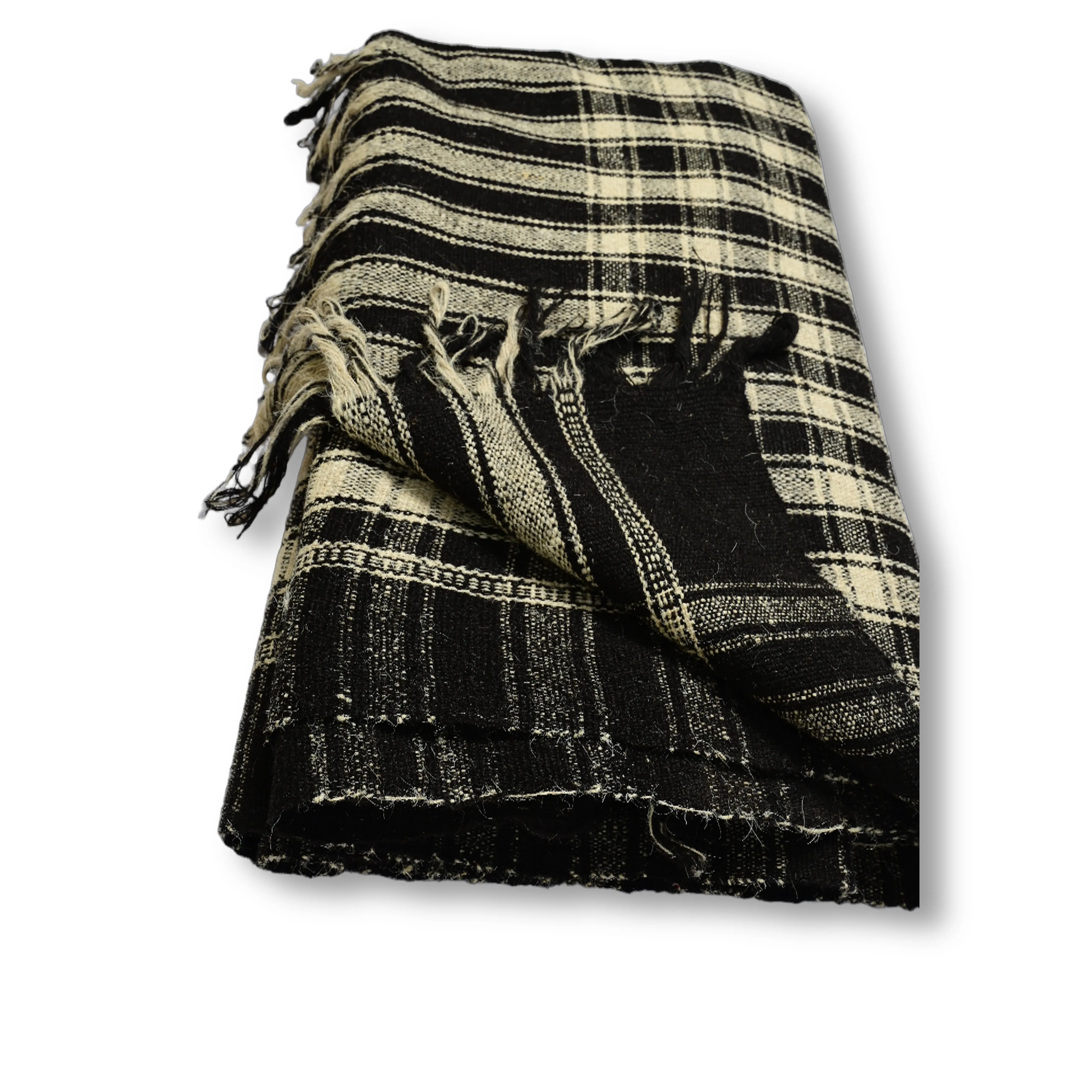AHILYADEVI SHG Big Checks Shawl, Made By Natural Sheep Wool, Traditional Item, Pack Of 1 No, 10ft