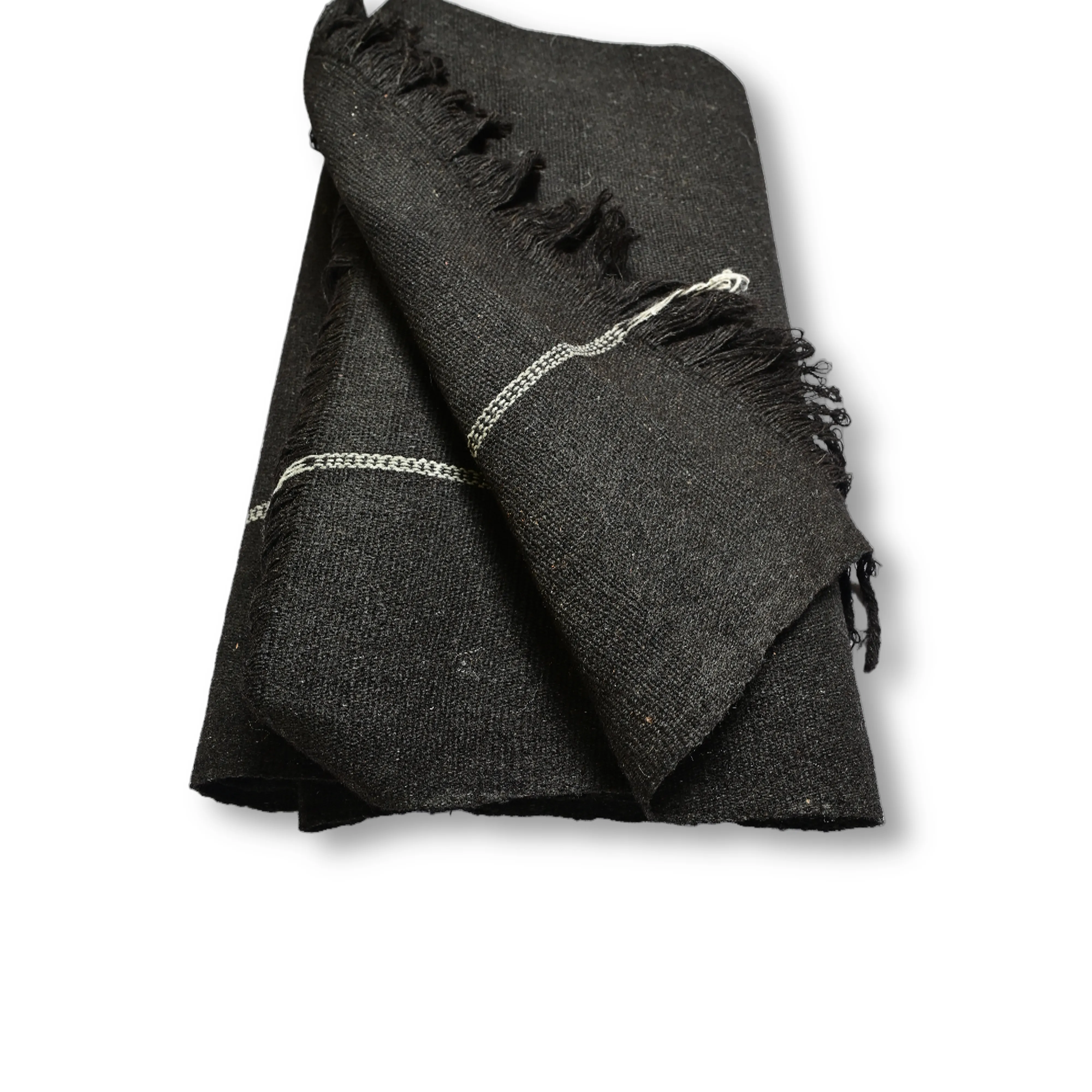 AHILYADEVI SHG Black Shawl, Made By Natural Sheep Wool, Traditional Item, Pack Of 1 No, 10ft