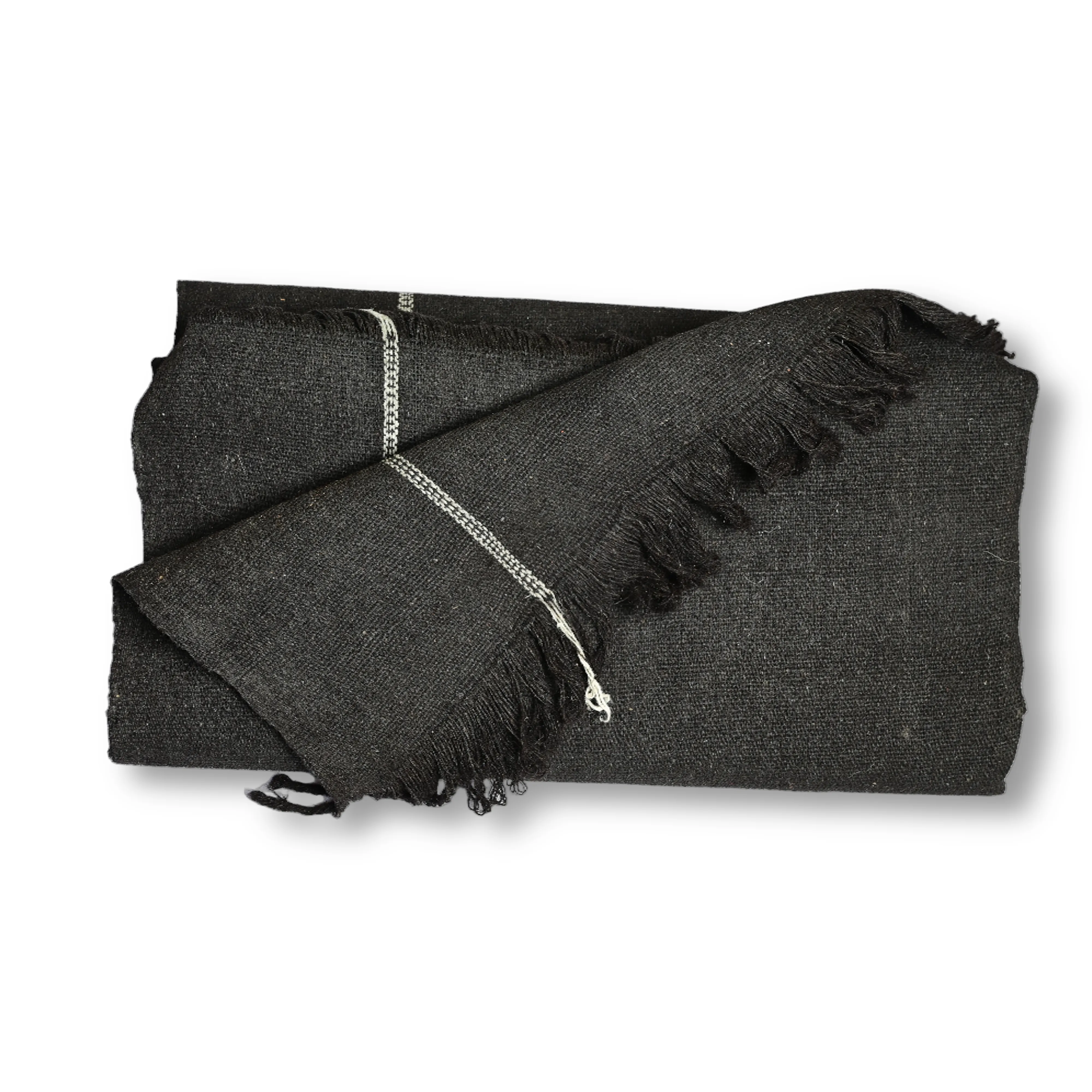 AHILYADEVI SHG Black Shawl, Made By Natural Sheep Wool, Traditional Item, Pack Of 1 No, 10ft
