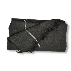 AHILYADEVI SHG Black Shawl, Made By Natural Sheep Wool, Traditional Item, Pack Of 1 No, 10ft
