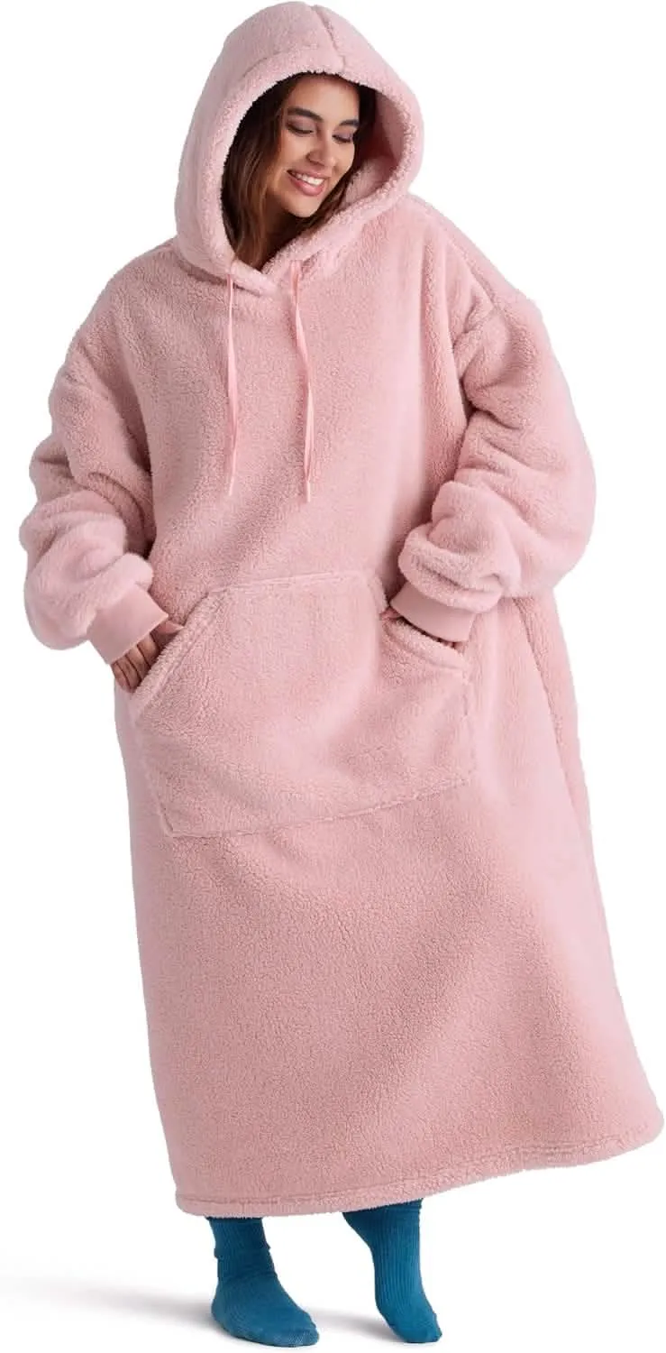 Bedsure Ultra Soft Long Shaggy Sherpa Hooded Blanket