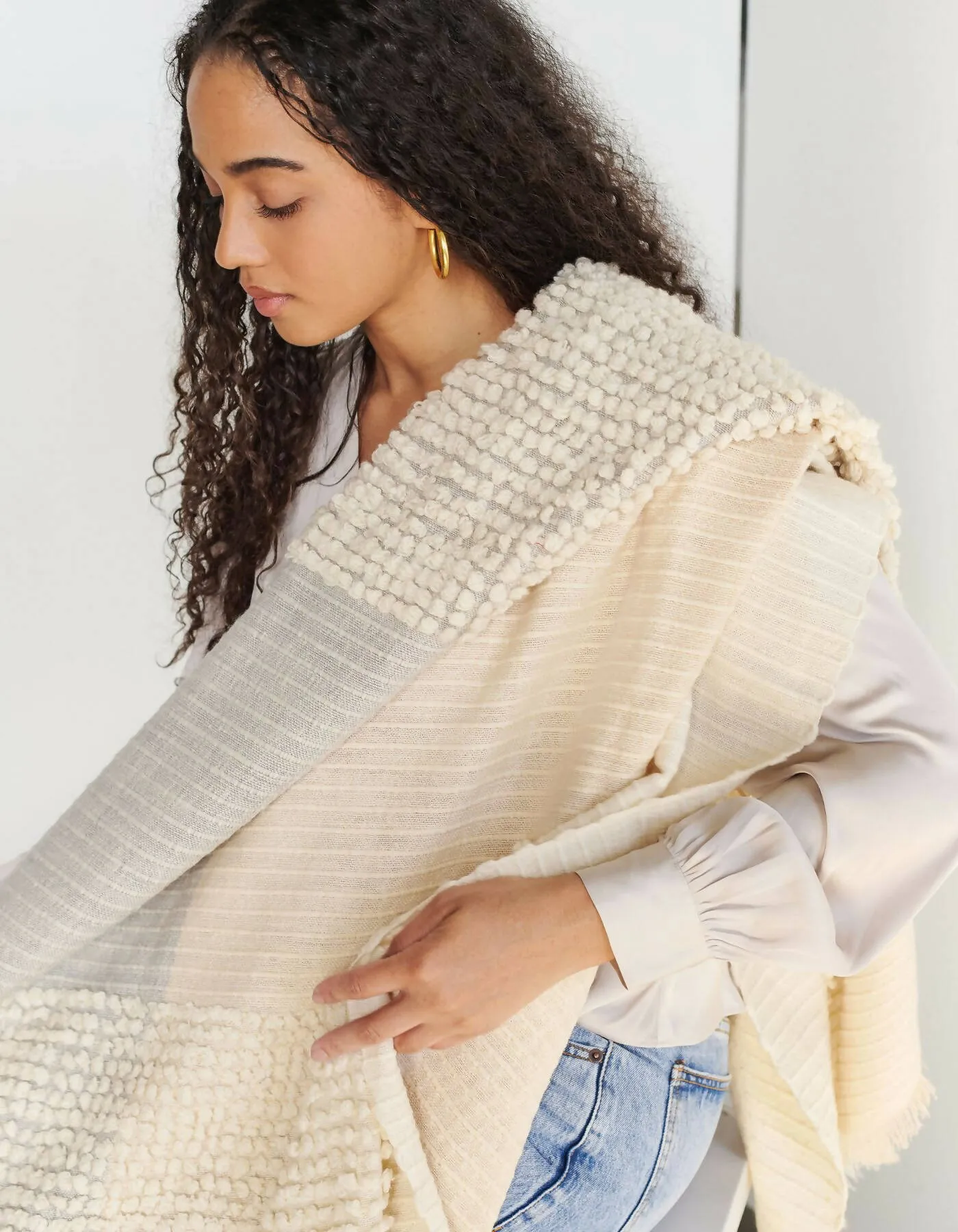 Butterscotch Plush Merino Blanket / Shawl / Throw