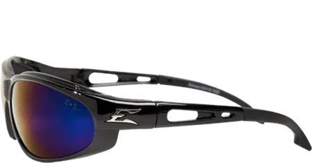 Edge Eyewear Dakura SW118 Black Frame Blue Mirror Lens Glasses