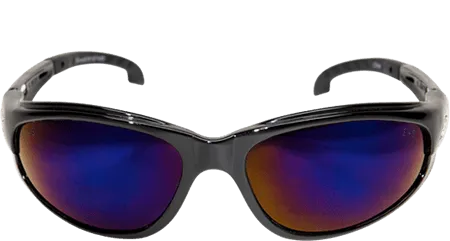 Edge Eyewear Dakura SW118 Black Frame Blue Mirror Lens Glasses