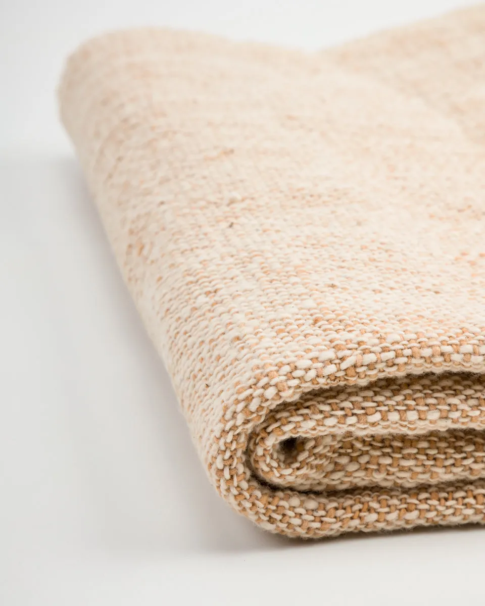 Handwoven Cotton Throw - White / Brown Large