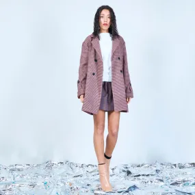 Houndstooth double-breasted wool coat wholesale