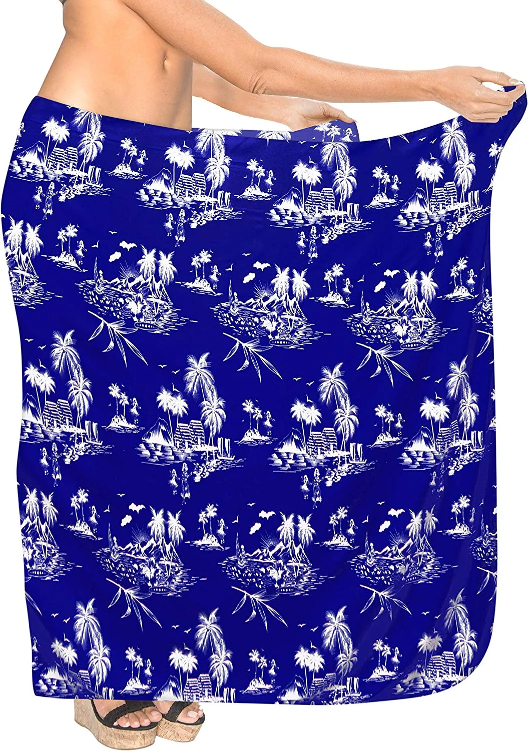 LA LEELA Women Beachwear Sarong Bikini Cover up Wrap Bathing Suit 30 Plus Size