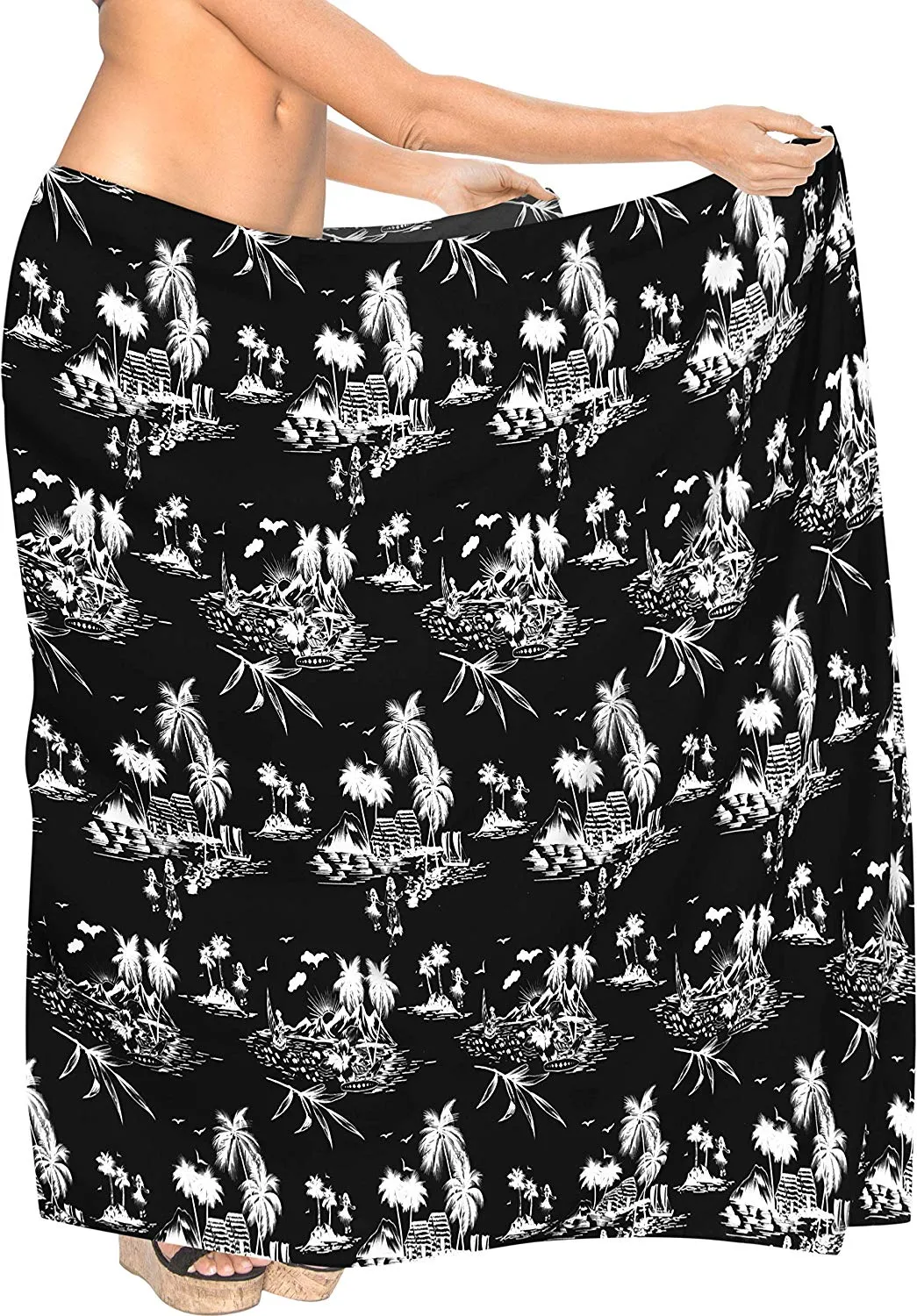LA LEELA Women Beachwear Sarong Bikini Cover up Wrap Bathing Suit 30 Plus Size
