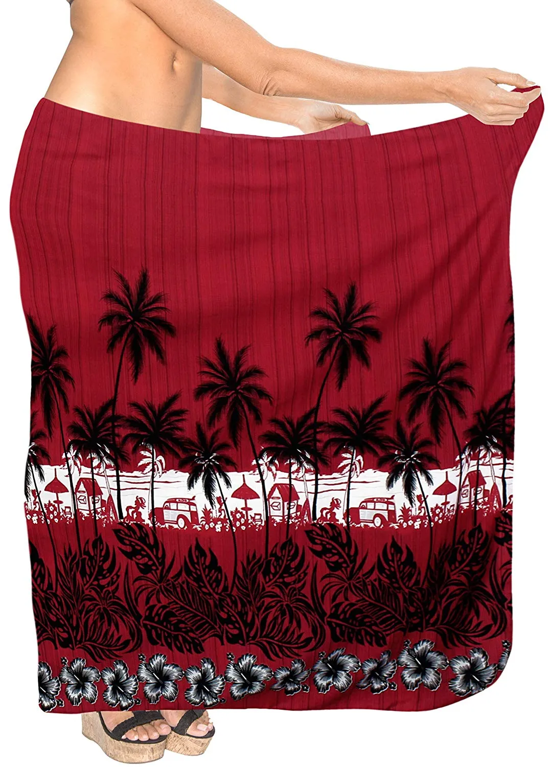 LA LEELA Women Beachwear Sarong Bikini Cover up Wrap Bathing Suit 30 Plus Size