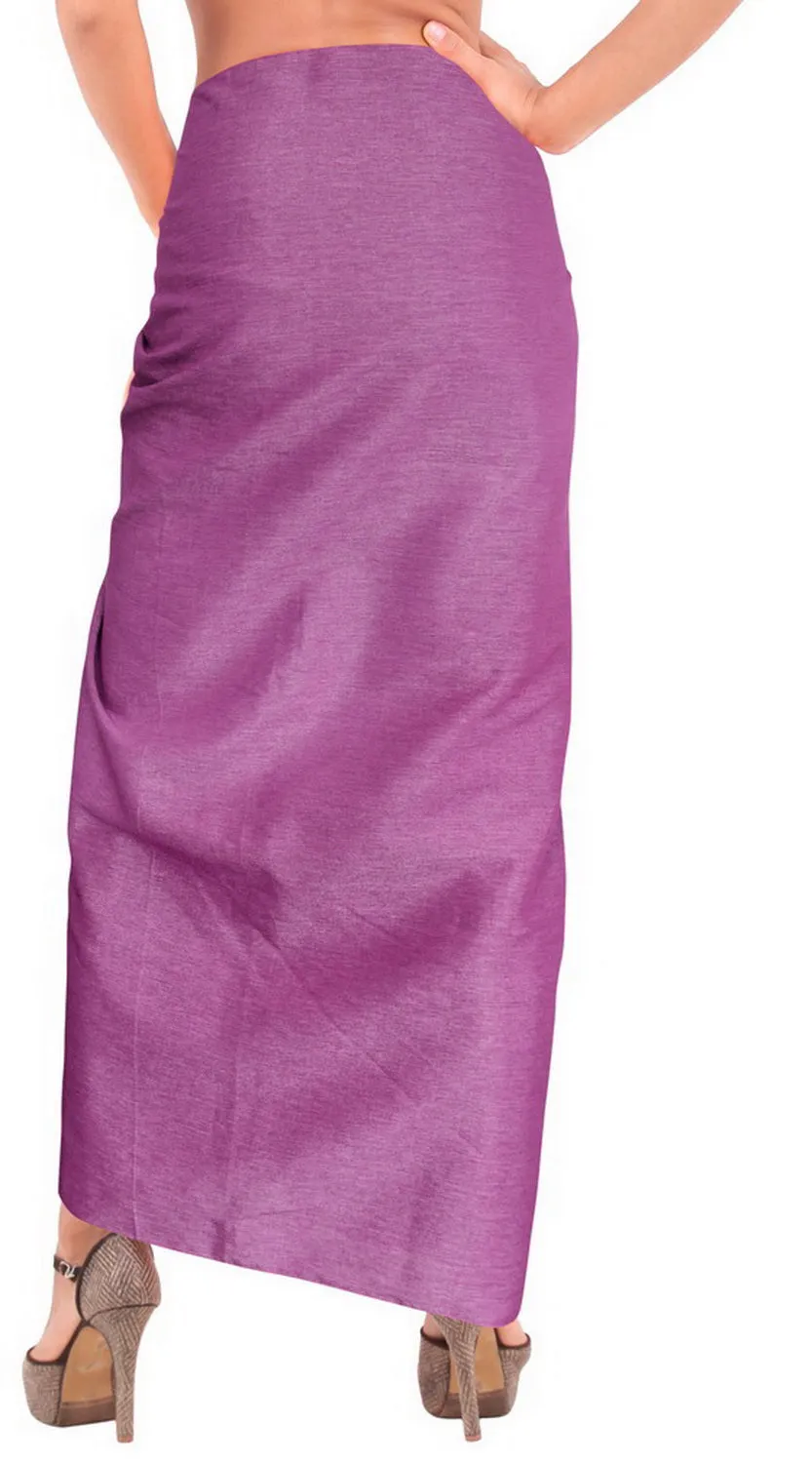 LA LEELA Women Swimwear Pareo Sarong Bikini Coverups Wrap One Size  Violet_D746