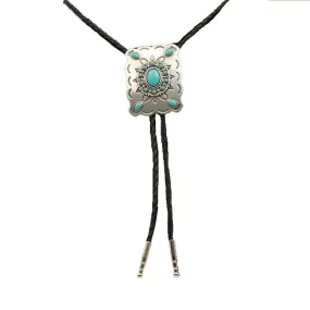 M&F Women´s Western Rectangle & Turquoise Slide Bolo Tie