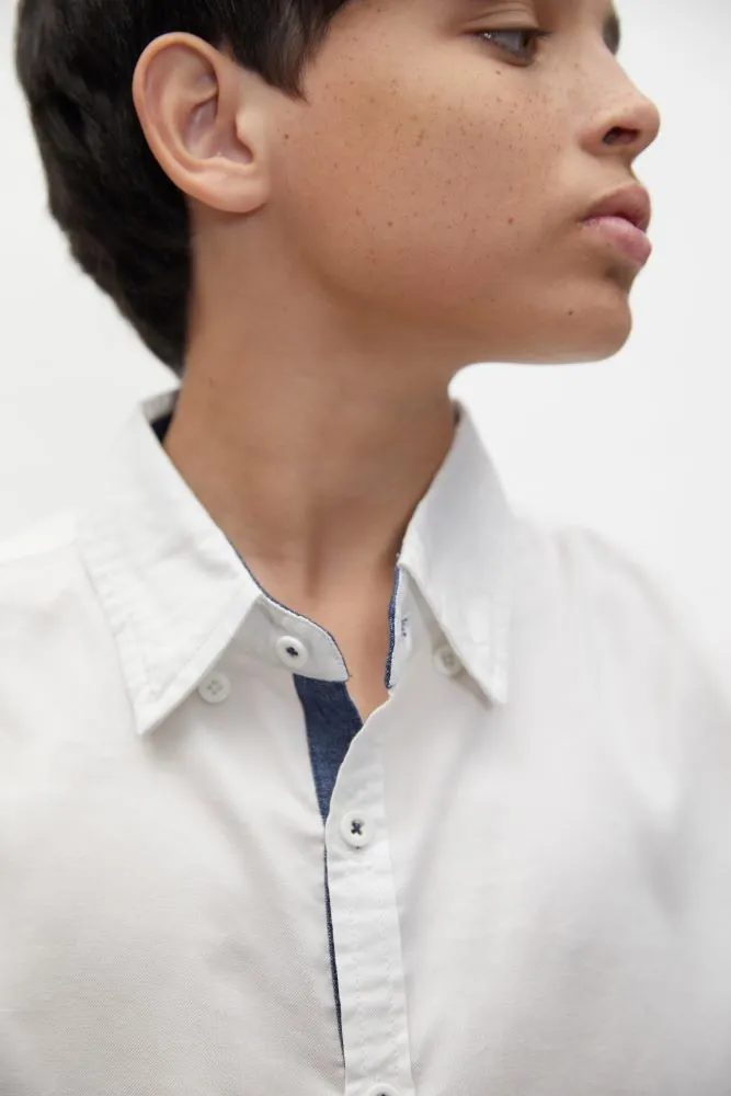 Marc Christian Kids Oxford Shirt White