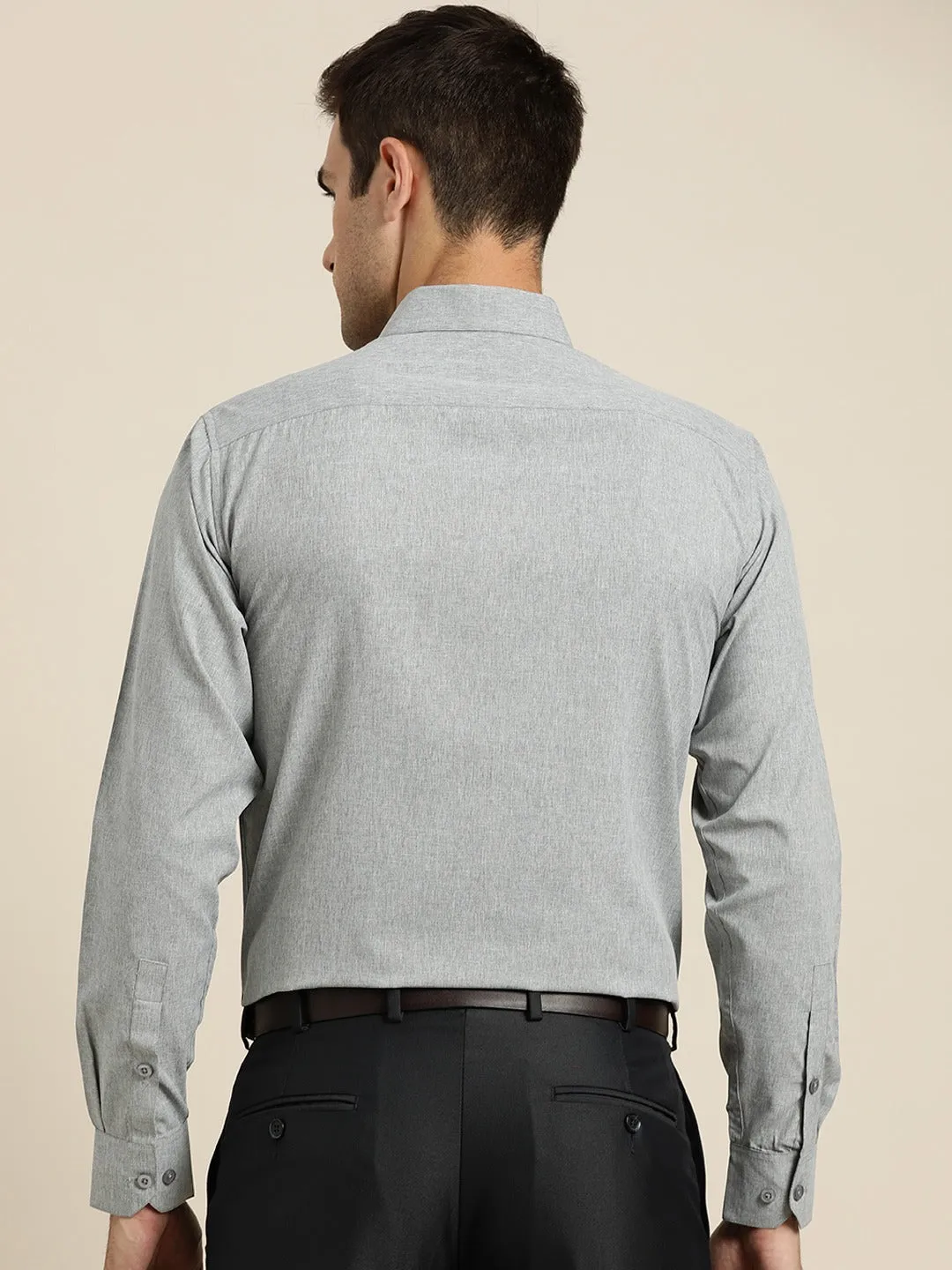 Men's Cotton Grey Casual Shirt