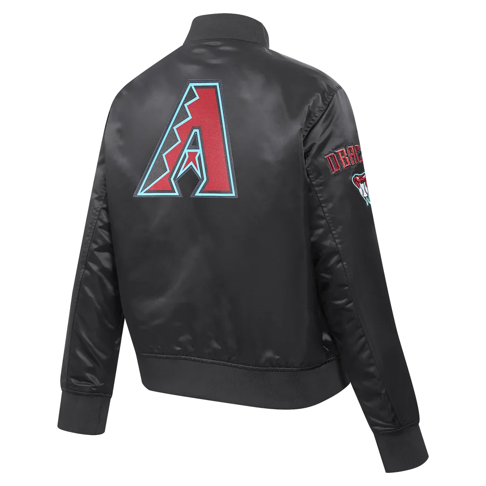 MLB ARIZONA DIAMONDBACKS CLASSIC WOMEN'S SATIN JACKET (BLACK)