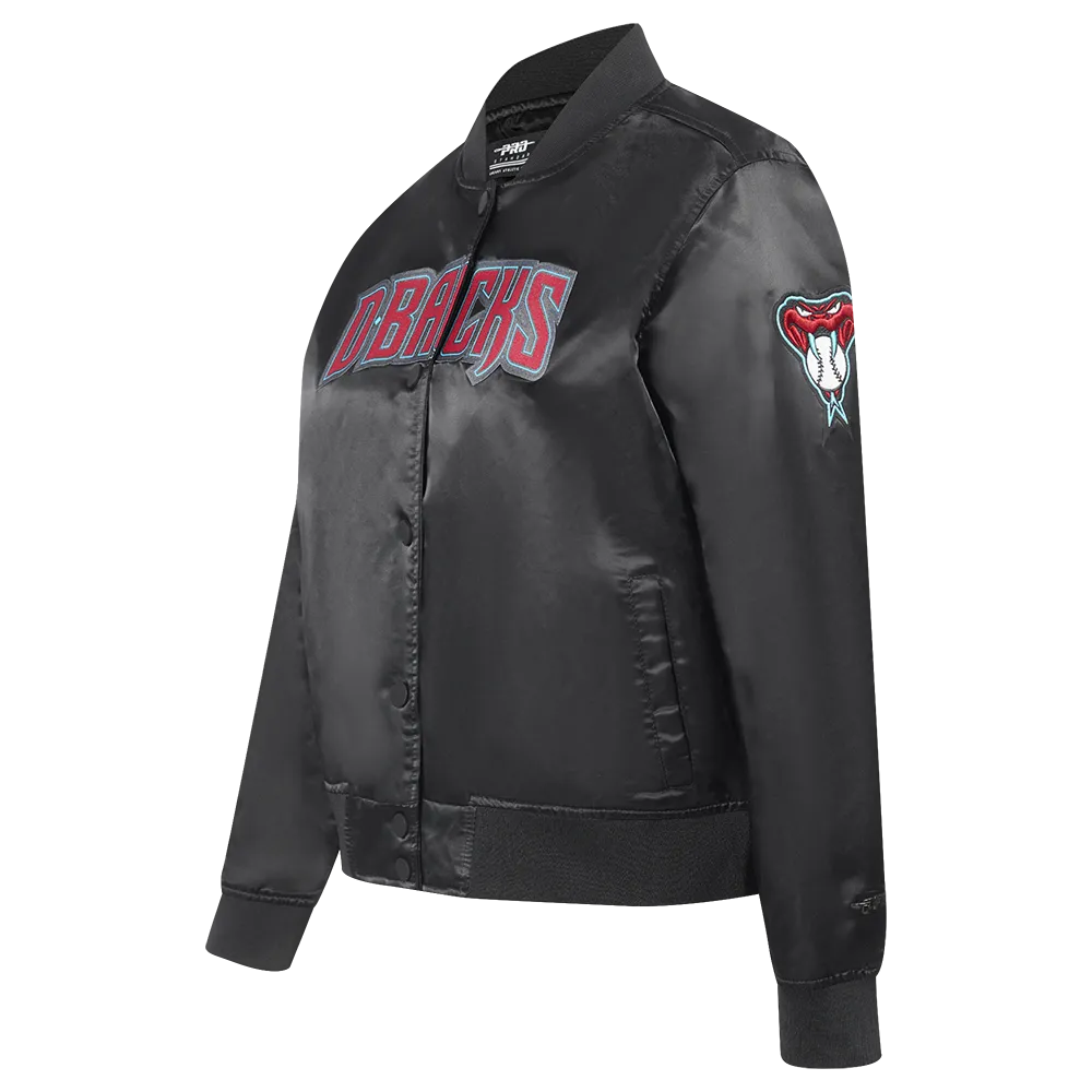 MLB ARIZONA DIAMONDBACKS CLASSIC WOMEN'S SATIN JACKET (BLACK)