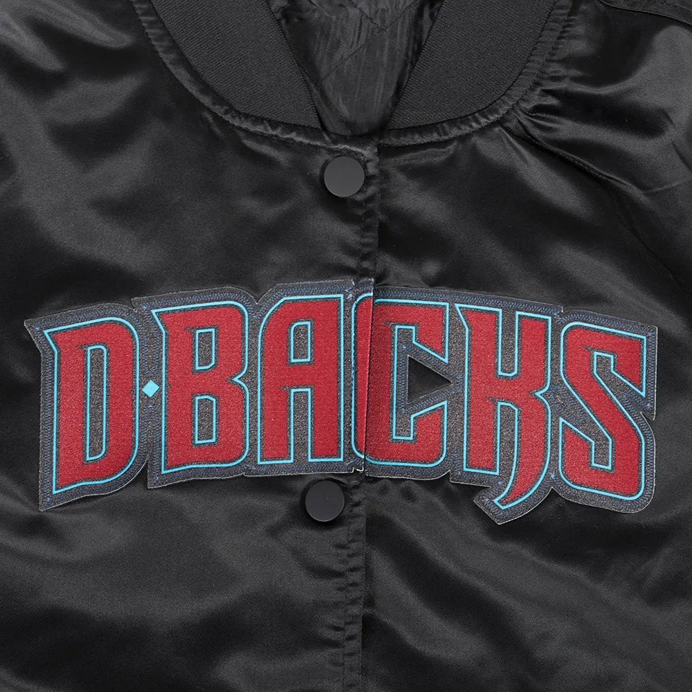 MLB ARIZONA DIAMONDBACKS CLASSIC WOMEN'S SATIN JACKET (BLACK)