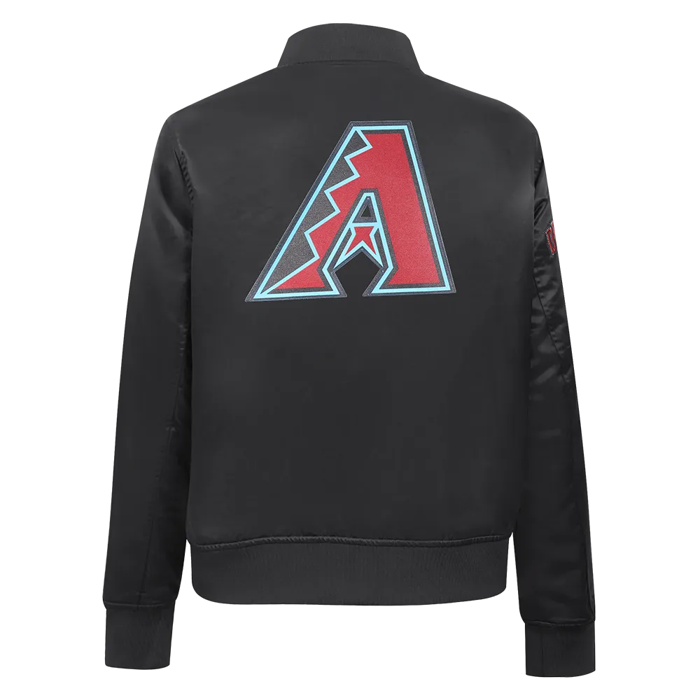 MLB ARIZONA DIAMONDBACKS CLASSIC WOMEN'S SATIN JACKET (BLACK)