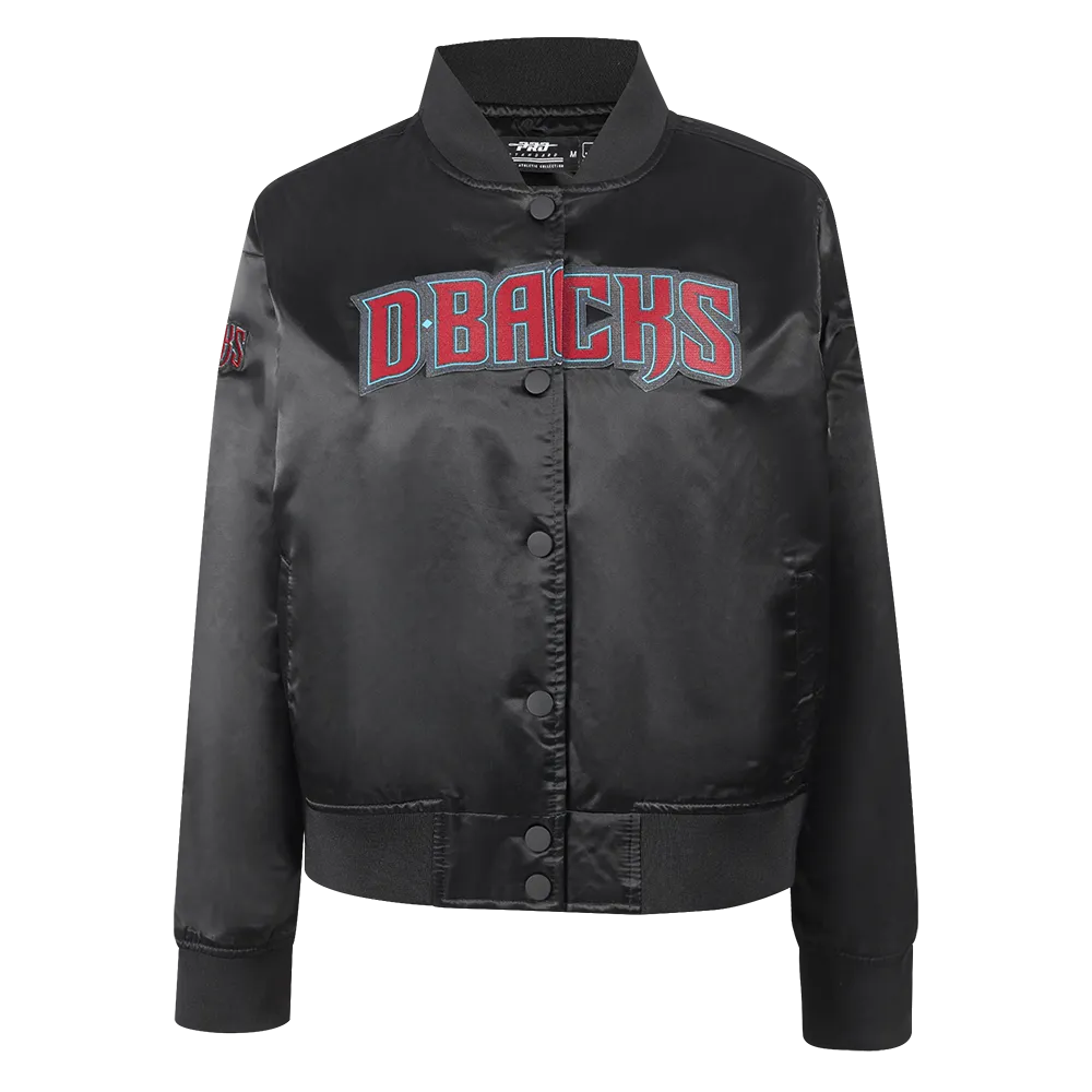 MLB ARIZONA DIAMONDBACKS CLASSIC WOMEN'S SATIN JACKET (BLACK)