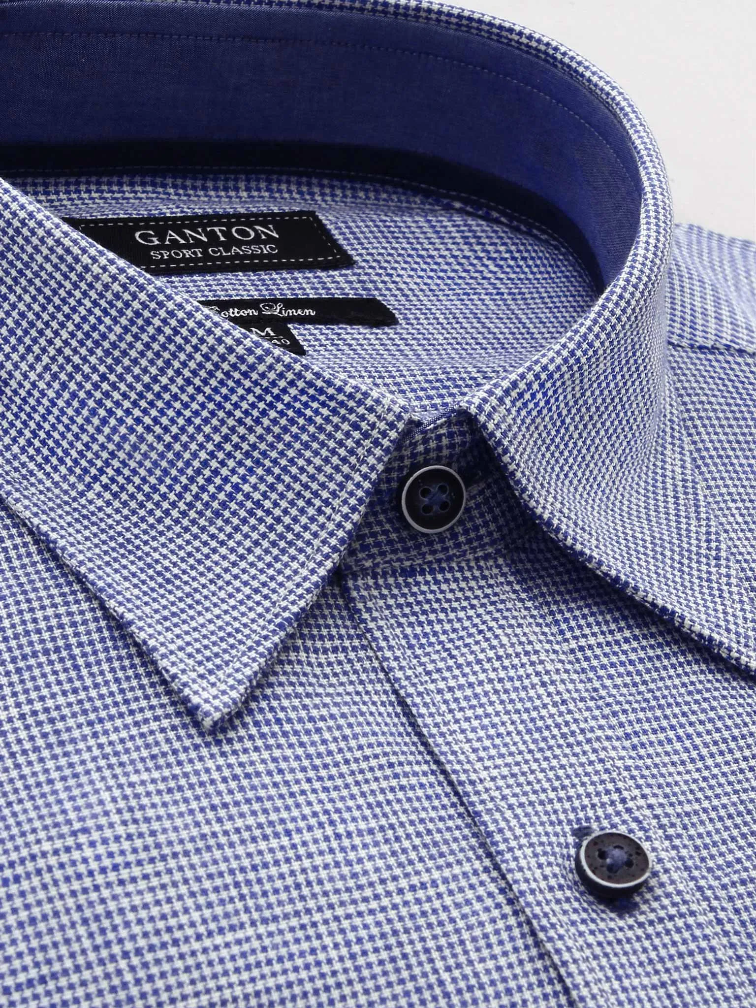 Peak Collar, Short Sleeve, 32mm Placket, Contrast Yoke & Band