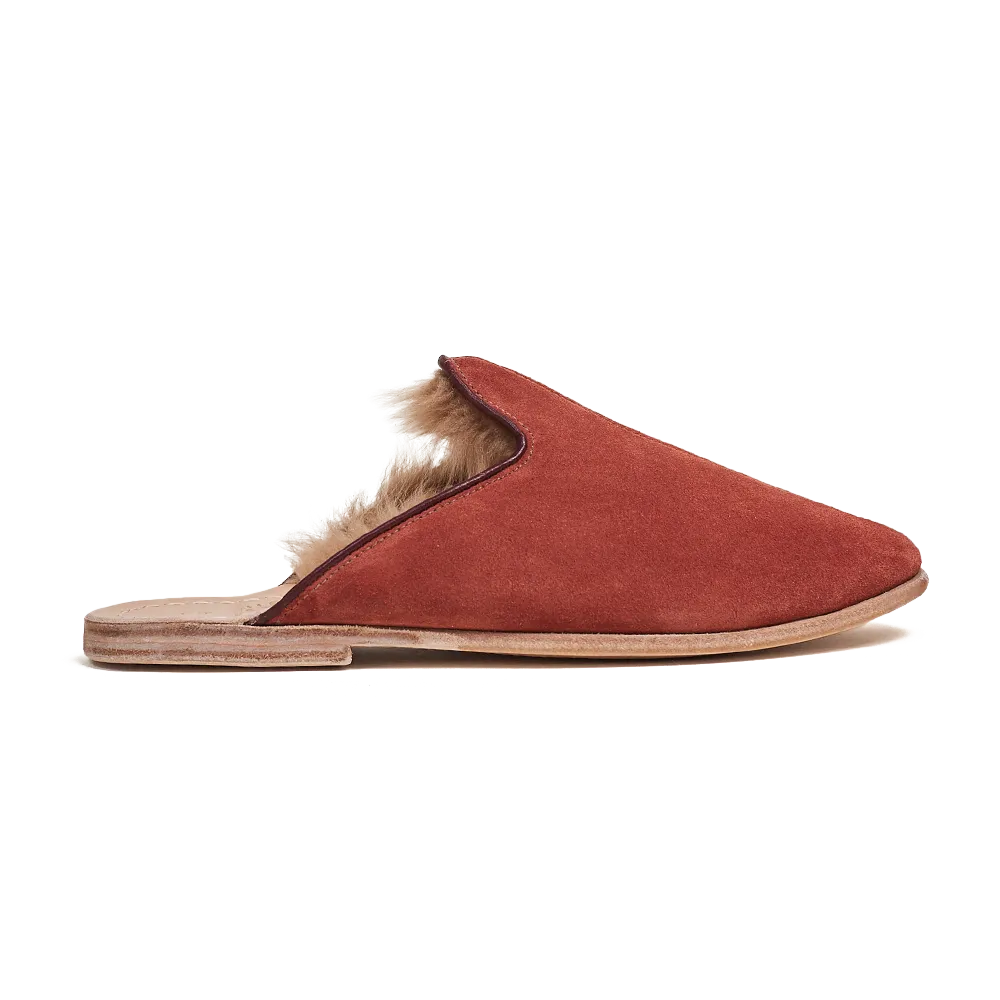 Rust Suede Shearling Baba (Mens)