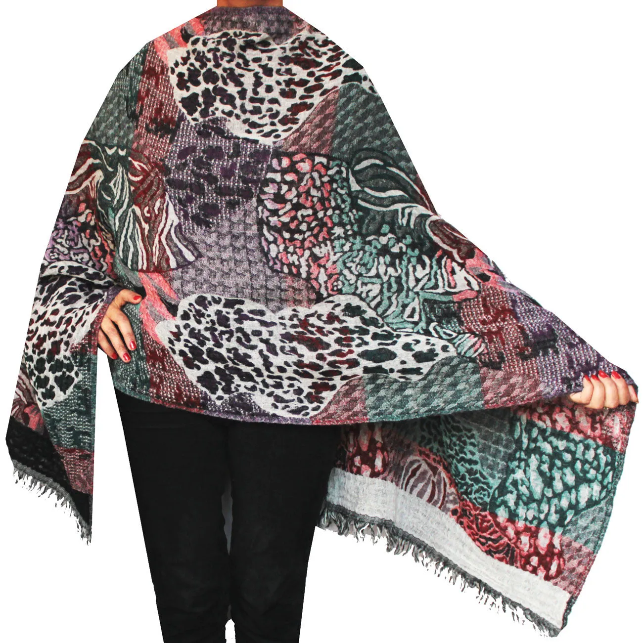 Shawls and Scarves Jamawar Boiled Wool Wrap India Clothing Gift (74 x 28inches)