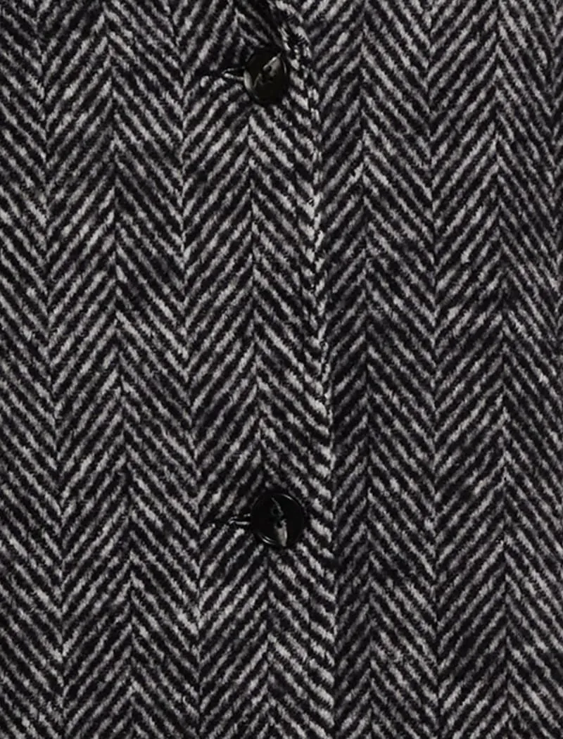 Sinatra Coat | Black Herringbone