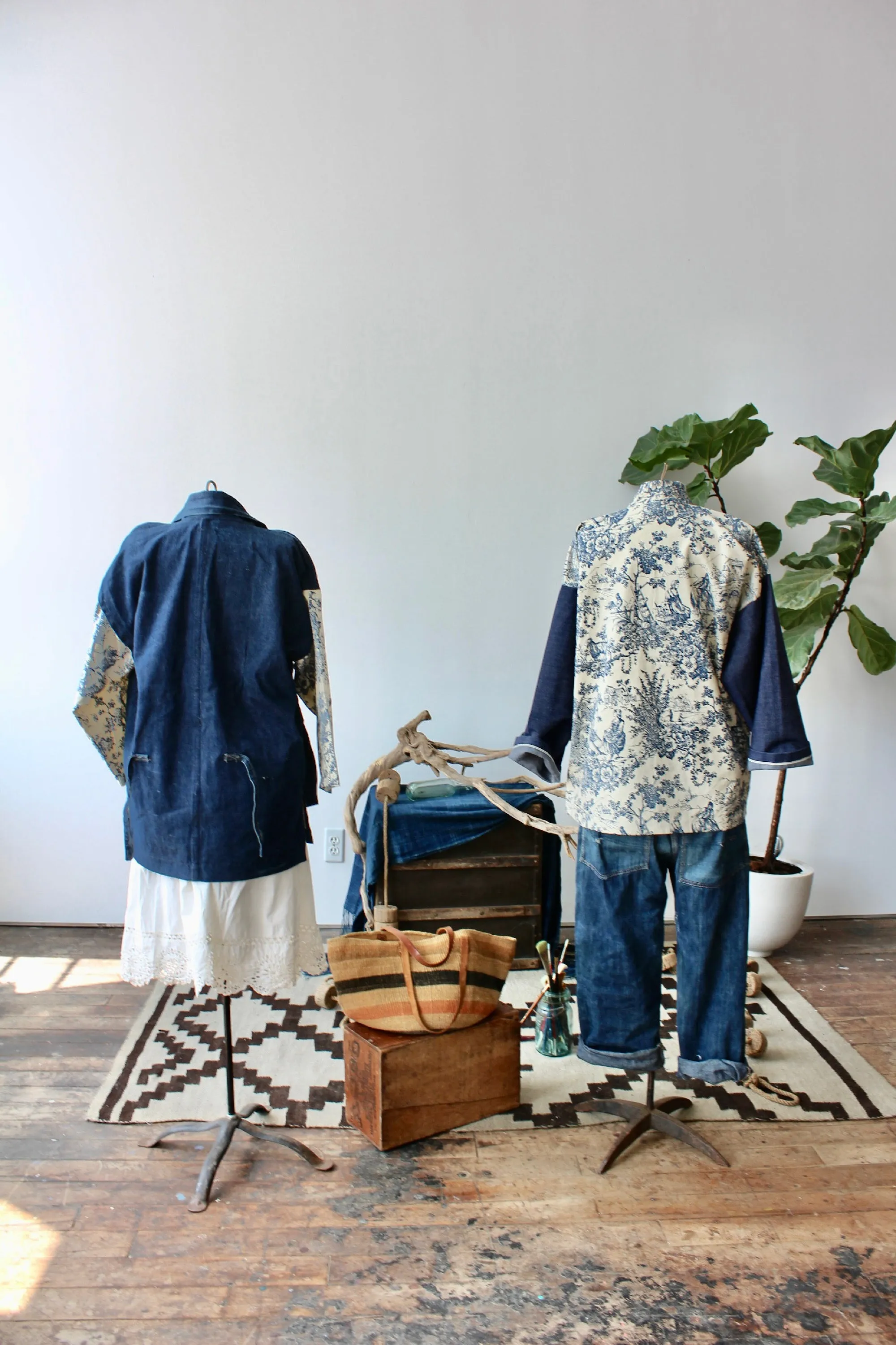 The Highlands Foundry Heritage Denim   Toile Haori Jacket THF29