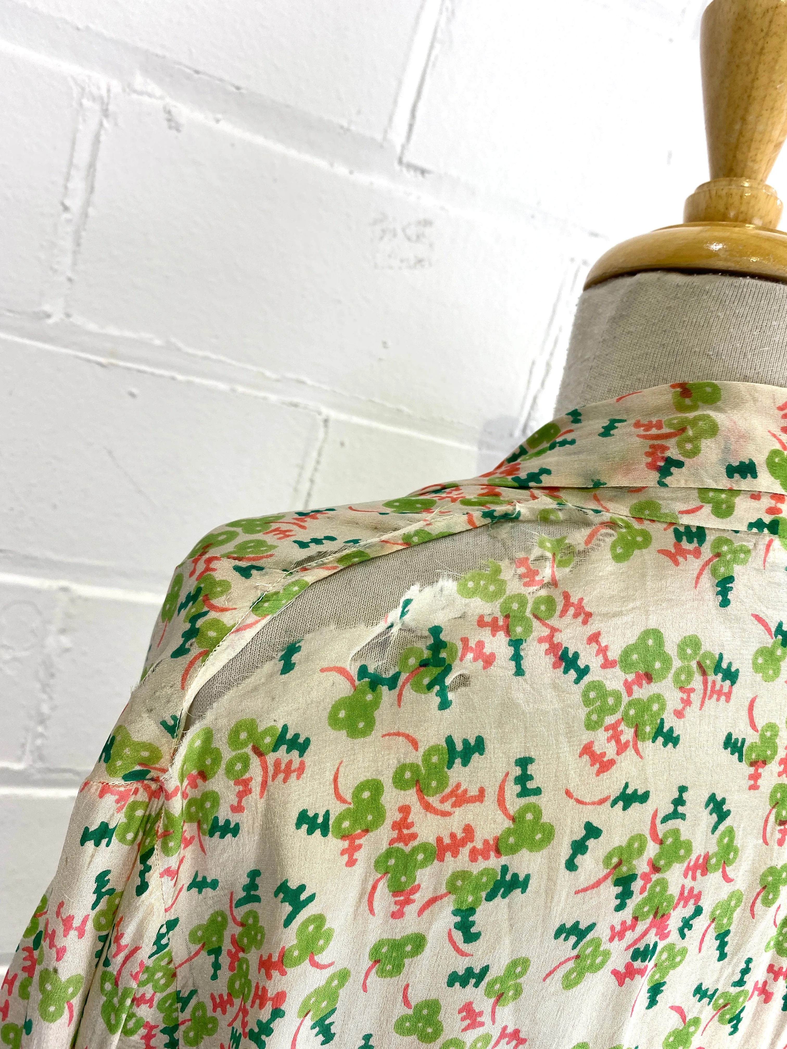 Vintage 1920s Art Deco Print Silk Pyjama Style Jacket