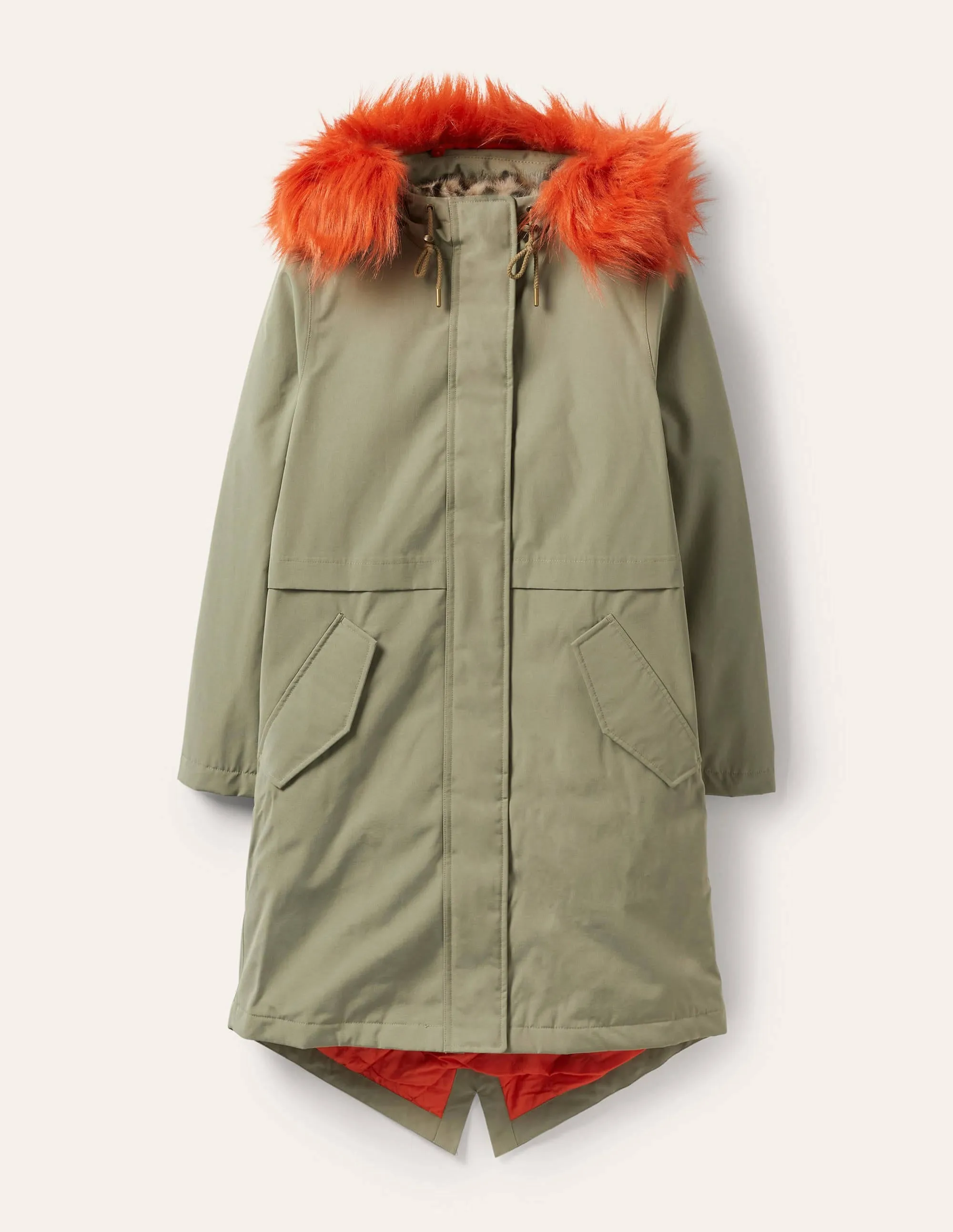 Waterproof Faux Fur Parka-Classic Khaki