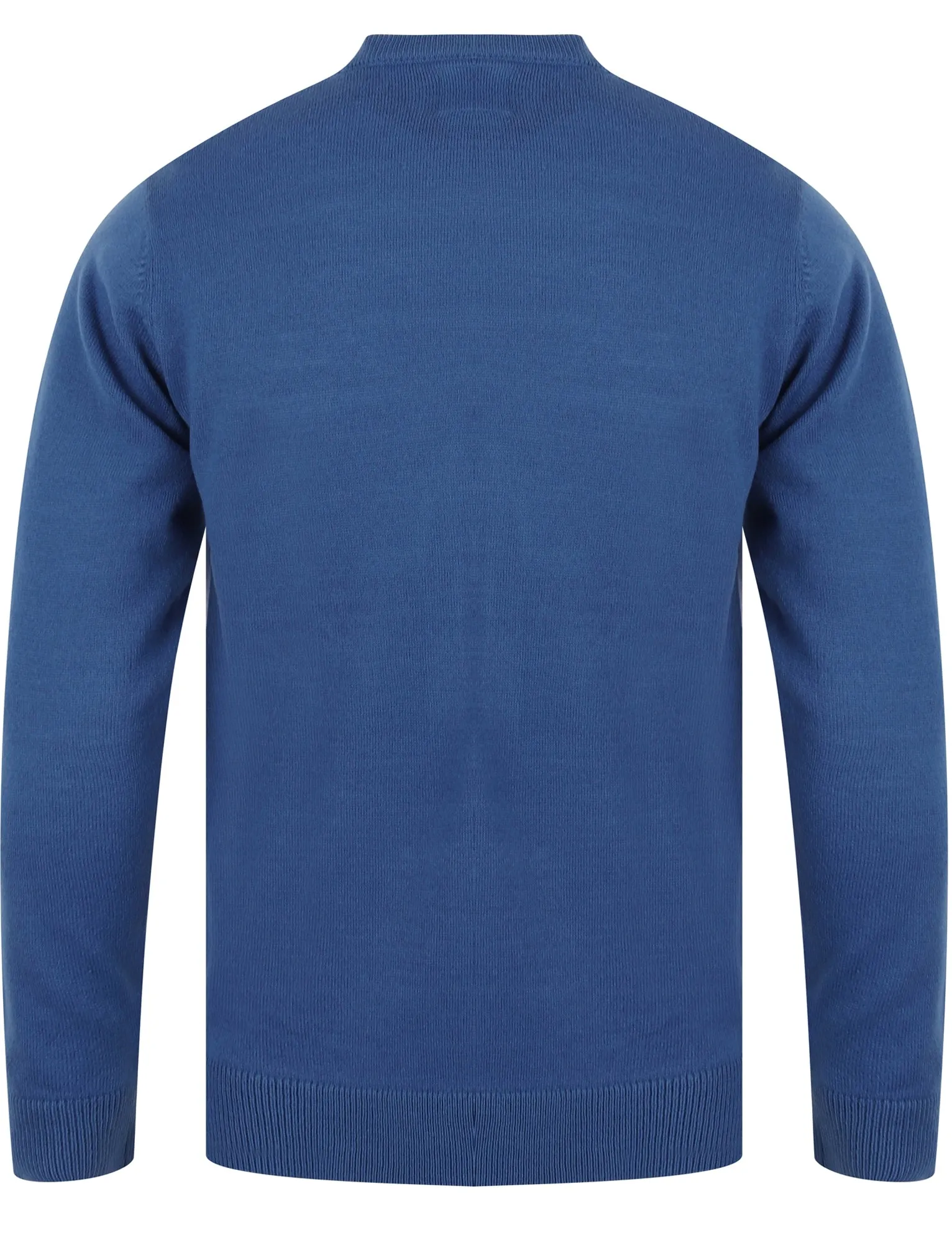 Xmas Snow Motif Novelty Christmas Jumper in Olympian Blue - Merry Christmas