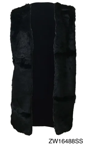 ZW16488SS Black Faux Fur Vest (Pack)